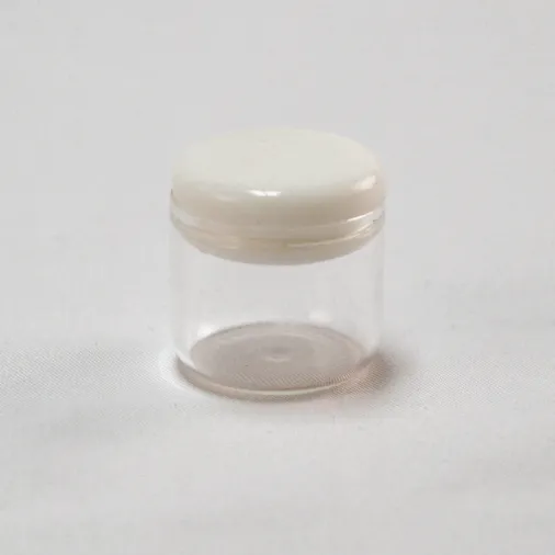 6ML Round Base GLASS Containers for 1 Gram with White Silicone Push Lid