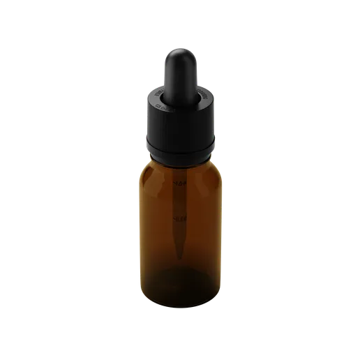 15ML Glass Child Resistant Tincture Bottle - Bottle Only - Amber