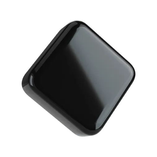 9 ML Square Glossy Black Child Resistant Smooth Push Down &amp; Turn Plastic Lids W/ PTFE Liner