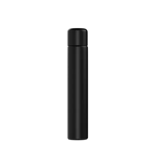 116mm Glass Pre-Roll tube with Round Black Child Resistant Lid - Solid Black