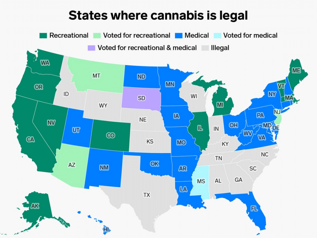 24 Marijana By State Map Map